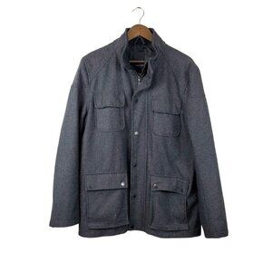 Marc Anthony Wool Blend Coat Jacket Mens Size L Grey Full Zip Utility